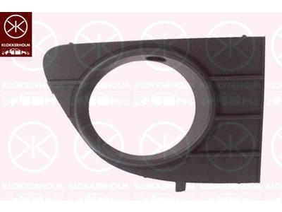 Ventilation Grille, bumper, Right Front, Lower Section, with hole(s) for fog lights, black