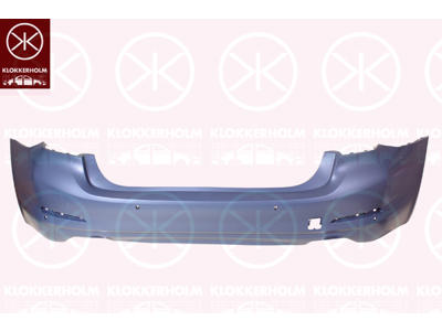 Bumper, w/primer, Rear, with hole(s) for park distance control, with mounting parts, Number of bores: 4