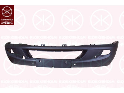 Bumper, Front, black, with hole(s) for fog lights, with hole(s) for park distance control