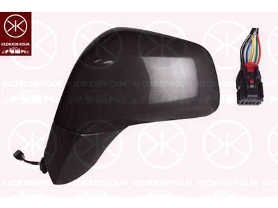 Exterior Mirror, Left, for electric mirror adjustment, Number of pins: 5, Complete Mirror, Partial primed, Heatable, Aspherical