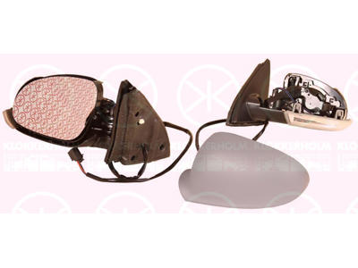 Exterior Mirror, w/primer, with indicator, for electric mirror adjustment, Aspherical, Heatable, Left
