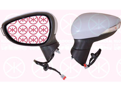 Exterior Mirror, Left, for electric mirror adjustment, Electronically foldable, Number of pins: 8, with indicator, Heatable, w/primer, Aspherical