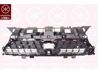 Ventilation Grille, bumper, Front, black, with hole(s) for park distance control, Machined: with camera hole(s)