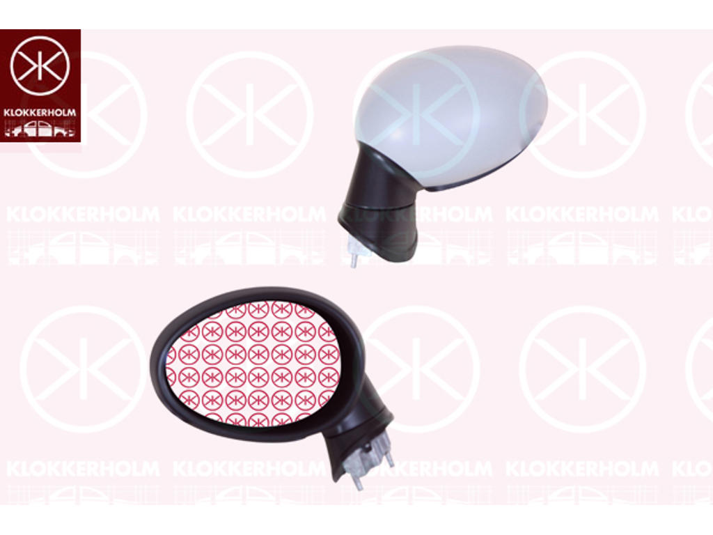Exterior Mirror, Left, for electric mirror adjustment, Number of pins: 5, Heatable, w/primer