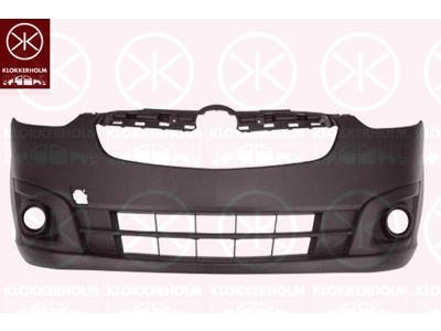 Bumper, Front, with hole(s) for fog lights, black