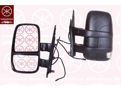 Exterior Mirror, with aerial, with indicator, Short mirror arm, Convex, Right, for manual mirror adjustment