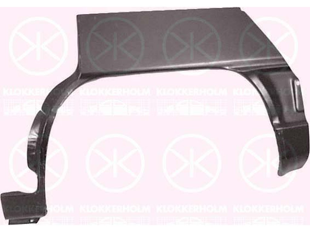 Panneau latéral, 4-p, Bord de passage de roue, Tôle de réparation, arrière droite, Partie extérieure