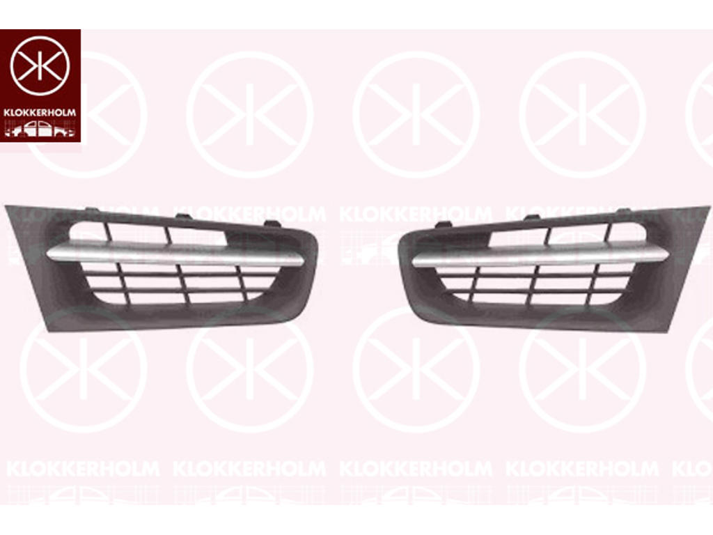 Ventilation Grilles, bumper, Right Front, Left Front, with trim strip, silver