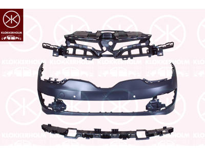 Bumper, w/primer, 5-drs, with hole(s) for park assist (parallel parking), Front