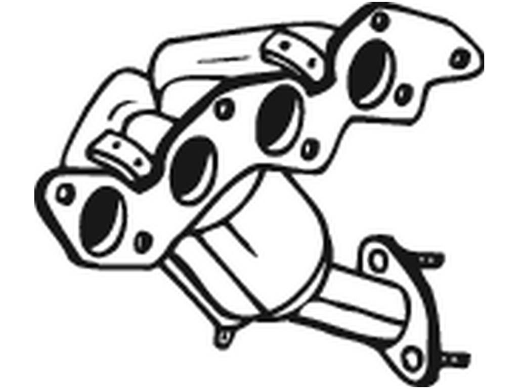 Catalytic Converter, with mounting parts, Euro 4