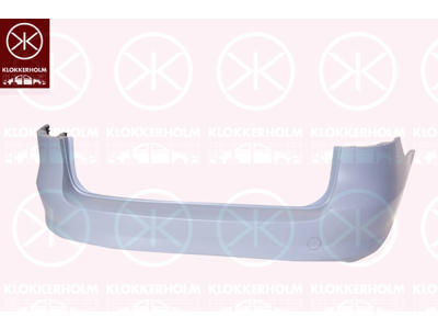 Bumper, without holes for trim/protective strip, Rear, w/primer, not for trim level: R-LINE