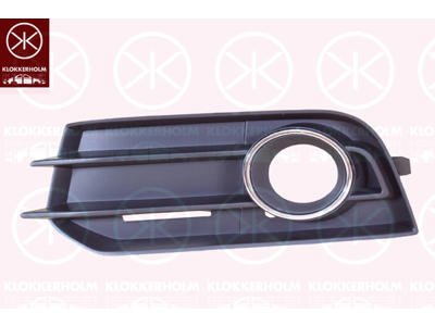 Cover, bumper, chrome/black, Left Front, with hole(s) for fog lights
