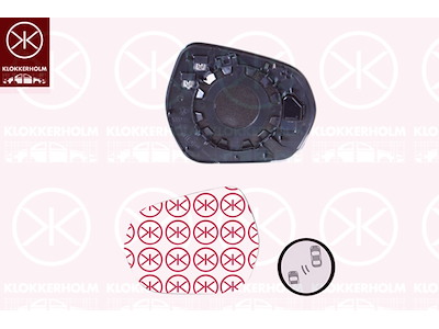 Mirror Glass, exterior mirror, Right, Heatable blind spot mirror, Heatable, Convex