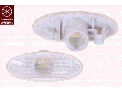 Direction Indicator, without bulb holder, white, lateral installation