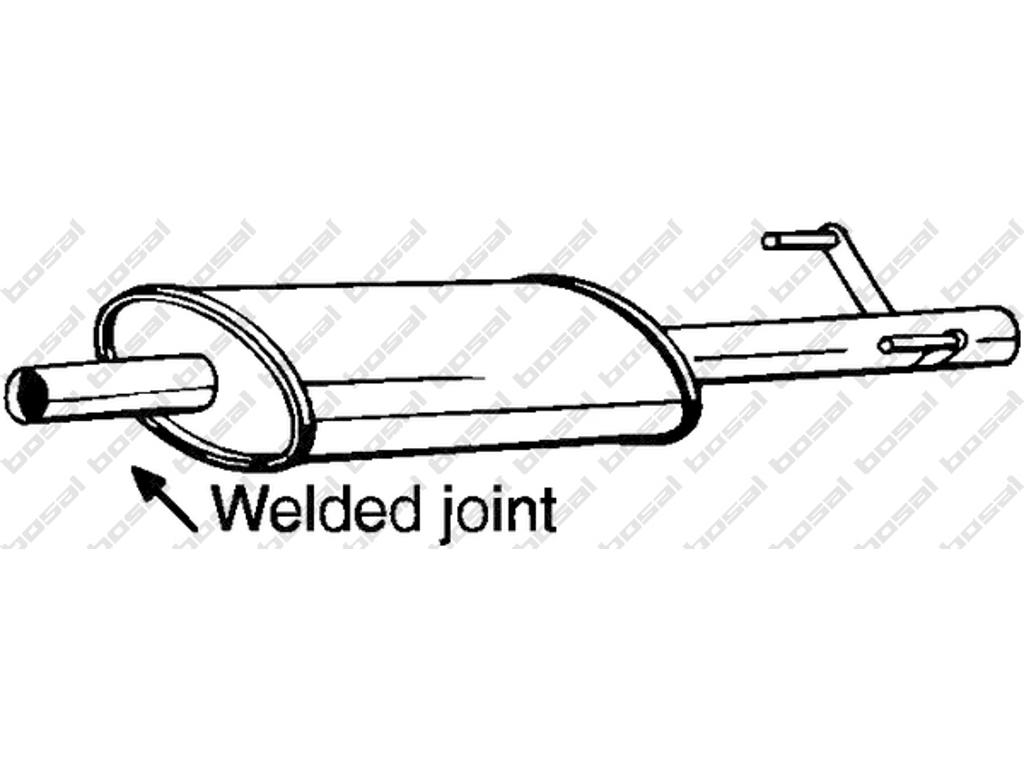 Centre Muffler, See accessories list for additionally required parts:  