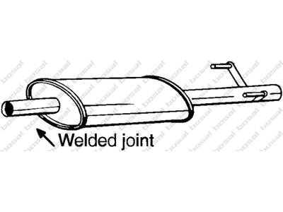 Centre Muffler, See accessories list for additionally required parts:  