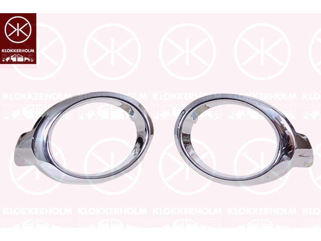 Housing, front fog light, Front, Outer section, Set, chrome