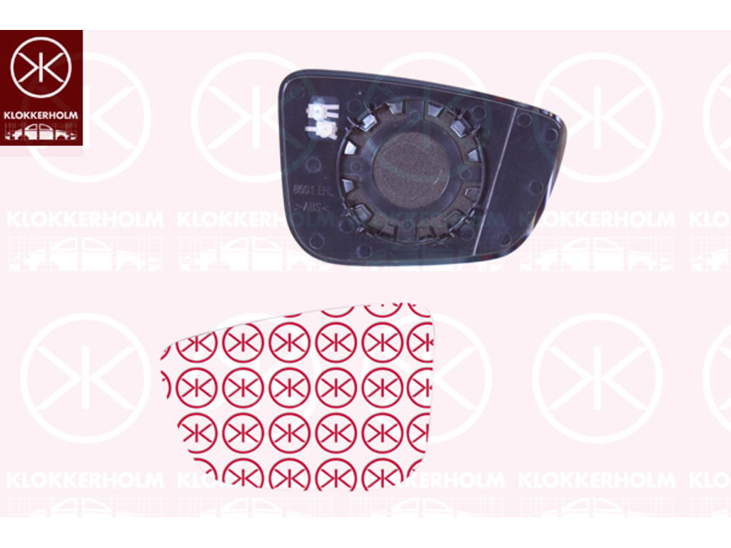 Mirror Glass, exterior mirror, Right, Heatable, Number of pins: 2, Aspherical