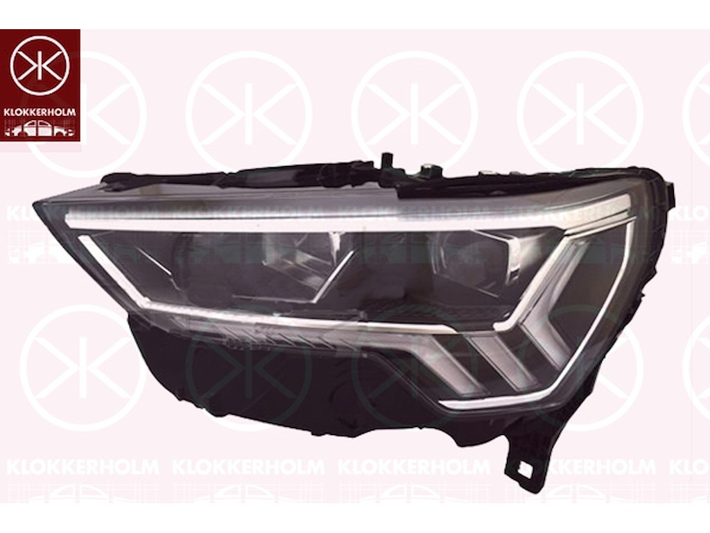 Fofényszóró, bal, Kivilágítás erossége [lx]: 20, LED, LWR állítómotorral