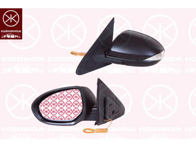 Exterior Mirror, Left, for electric mirror adjustment, Electronically foldable, with indicator, Heatable, w/primer, Aspherical