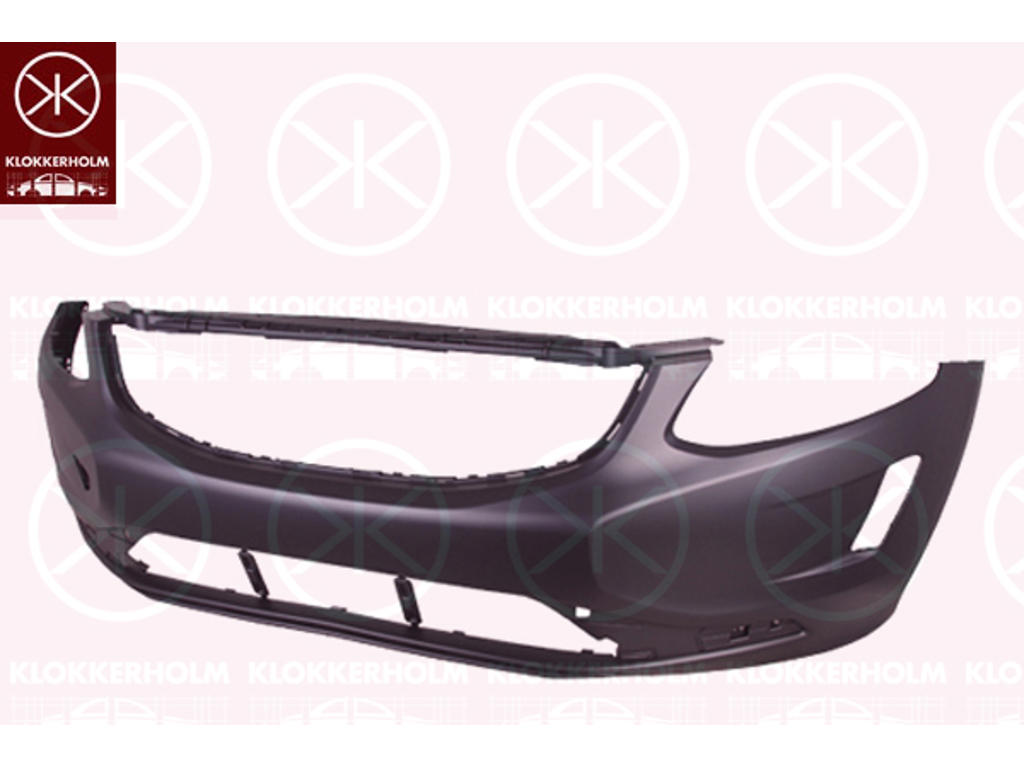 Bumper, w/primer, Front, black, with hole(s) for fog lights
