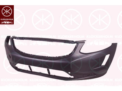 Bumper, w/primer, Front, black, with hole(s) for fog lights