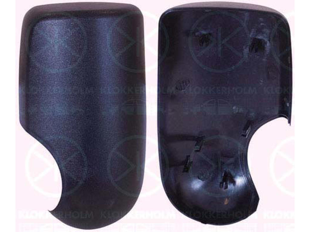 Housing, exterior mirror, Right, black, Grained