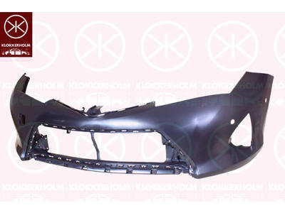 Bumper, with hole(s) for park assist (parallel parking), Front, black