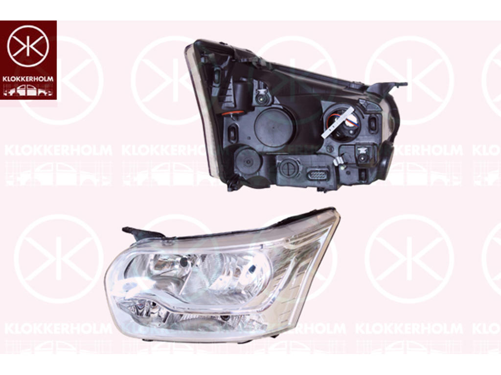 Headlight, Right, Illuminance [lx]: 17.5, with daytime running light (LED), H7/H1, H15, with motor for headlamp levelling