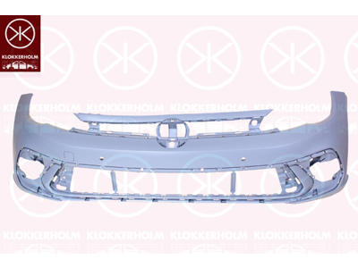 Bumper, with hole(s) for park distance control, Number of bores: 2, Front, w/primer