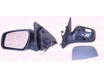 Exterior Mirror, w/primer, with reading light, Electronically foldable, for electric mirror adjustment, Convex, Heatable, Right