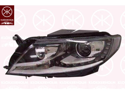 Forlygte, højre, til køretøjer med adaptiv fjernlysregulering, Bi-Xenon, med kurvelys, uden styreenhed til Xenon, med indstillingsmotor for LWR, D3S/H7, AL