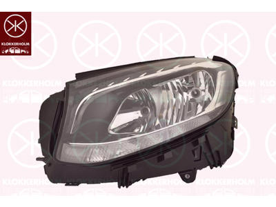 Headlight, Left, H7, PY21W, with daytime running light (LED), with motor for headlamp levelling