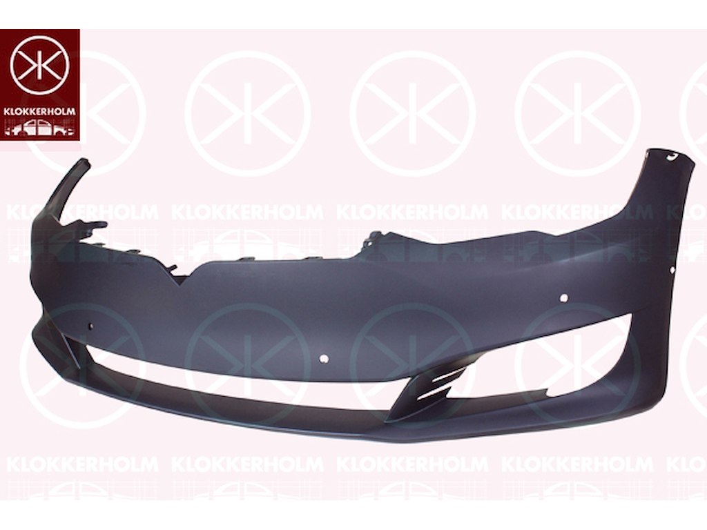 Bumper, w/primer, with hole(s) for park assist (parallel parking), Front, Number of bores: 6