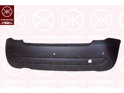 Bumper, w/primer, for vehicles with park distance control, Rear