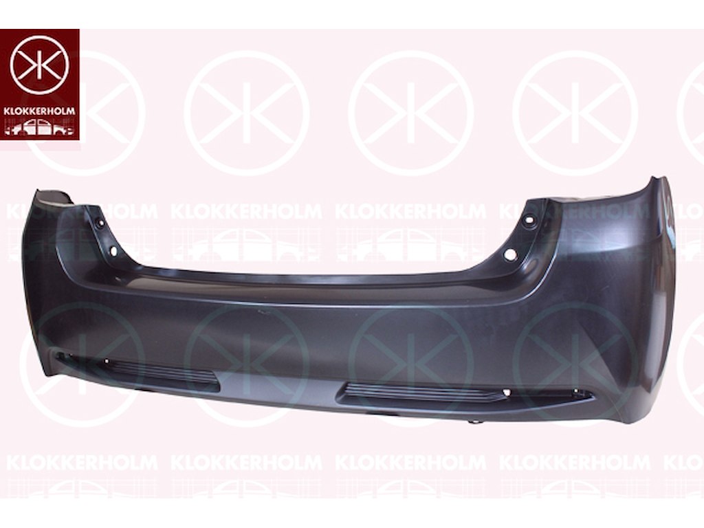 Bumper, Rear, Smooth, black