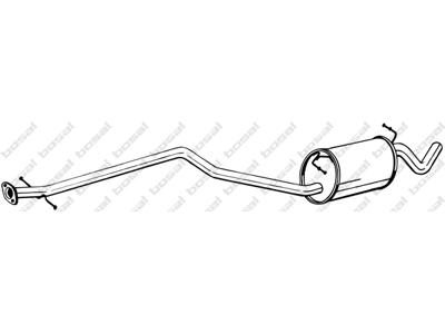 Centre Muffler, See accessories list for additionally required parts:  