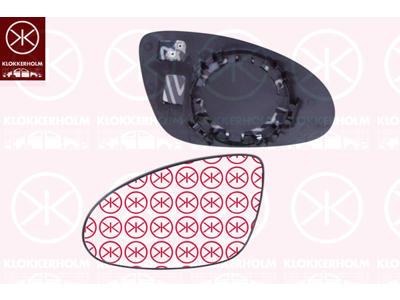 Mirror Glass, exterior mirror, Left, Heatable, Number of pins: 2, Aspherical