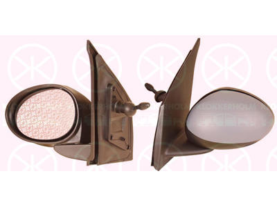 Exterior Mirror, w/primer, Control: cable pull, Convex, Left