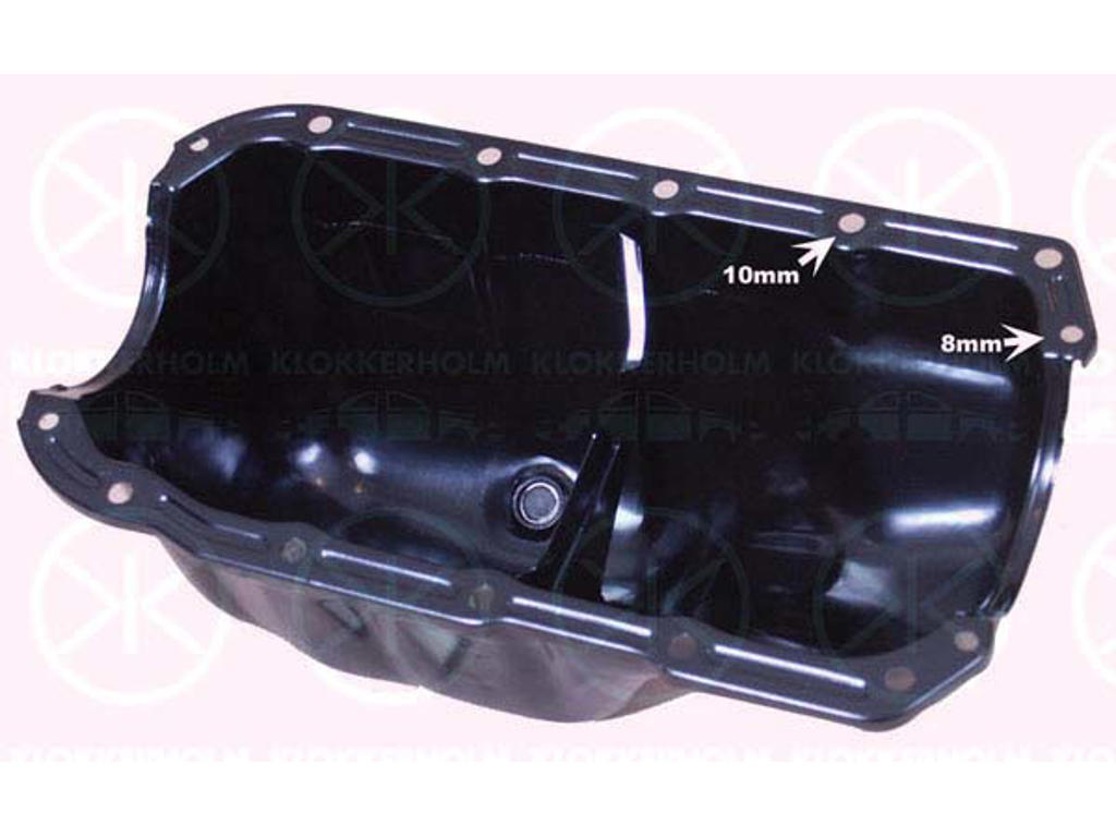 Oil Sump, Number of bores: 14, Bolt Head Diameter [mm]: 8, Steel