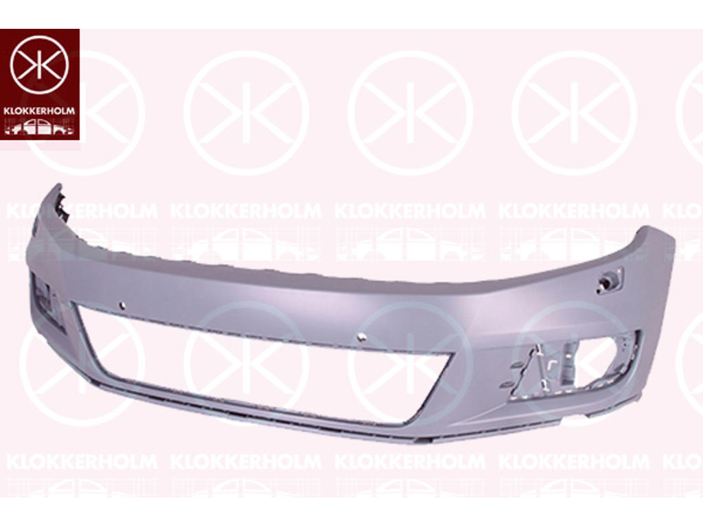 Bumper, w/primer, Standard, Front, with hole(s) for park distance control, with hole(s) for washer nozzle