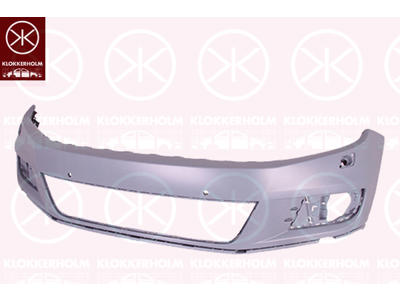 Bumper, w/primer, Standard, Front, with hole(s) for park distance control, with hole(s) for washer nozzle