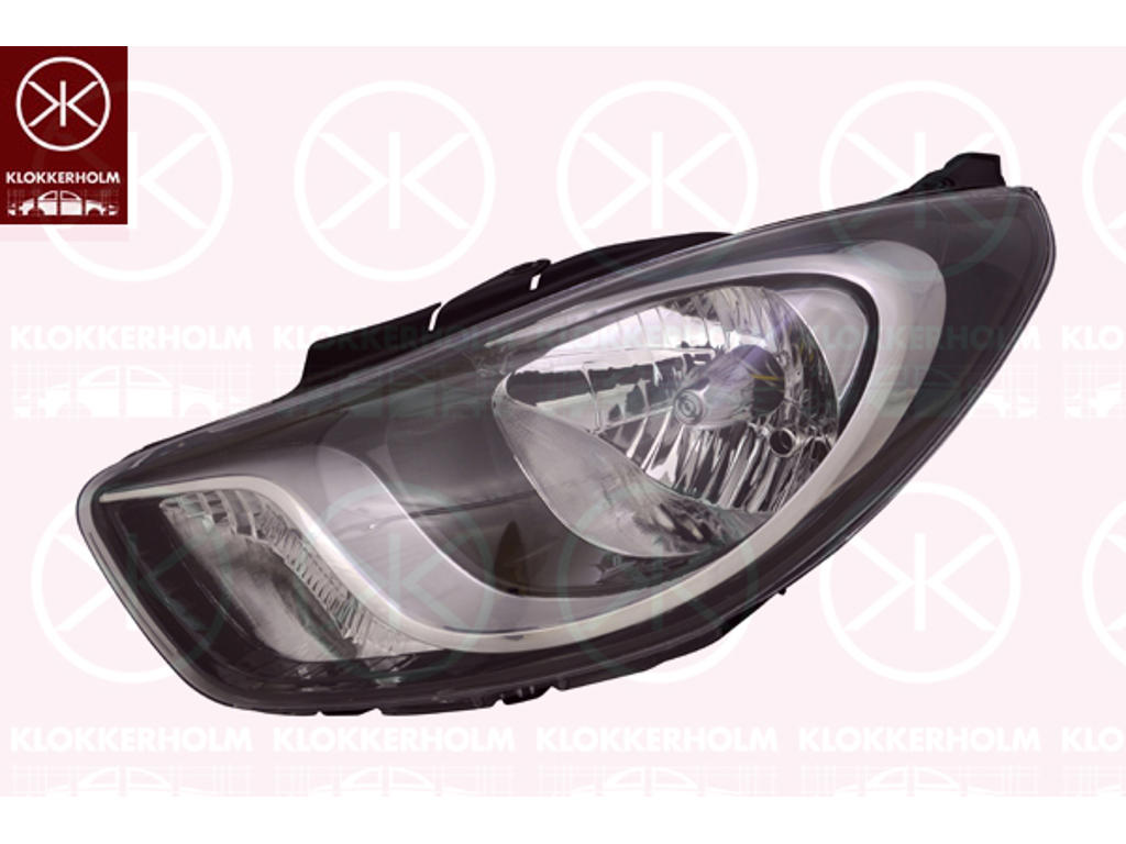 Headlight, H4, with motor for headlamp levelling, Right, Illuminance [lx]: 12.5, Housing Colour: black
