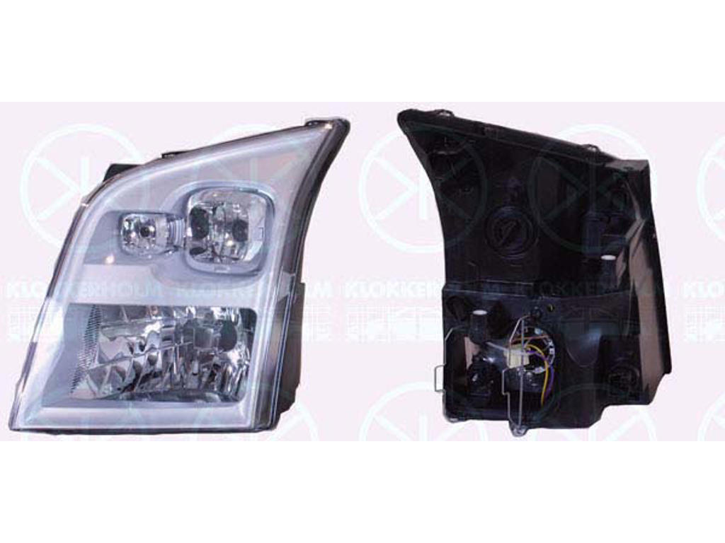 Headlight, H4, with motor for headlamp levelling, Right, Illuminance [lx]: 17.5
