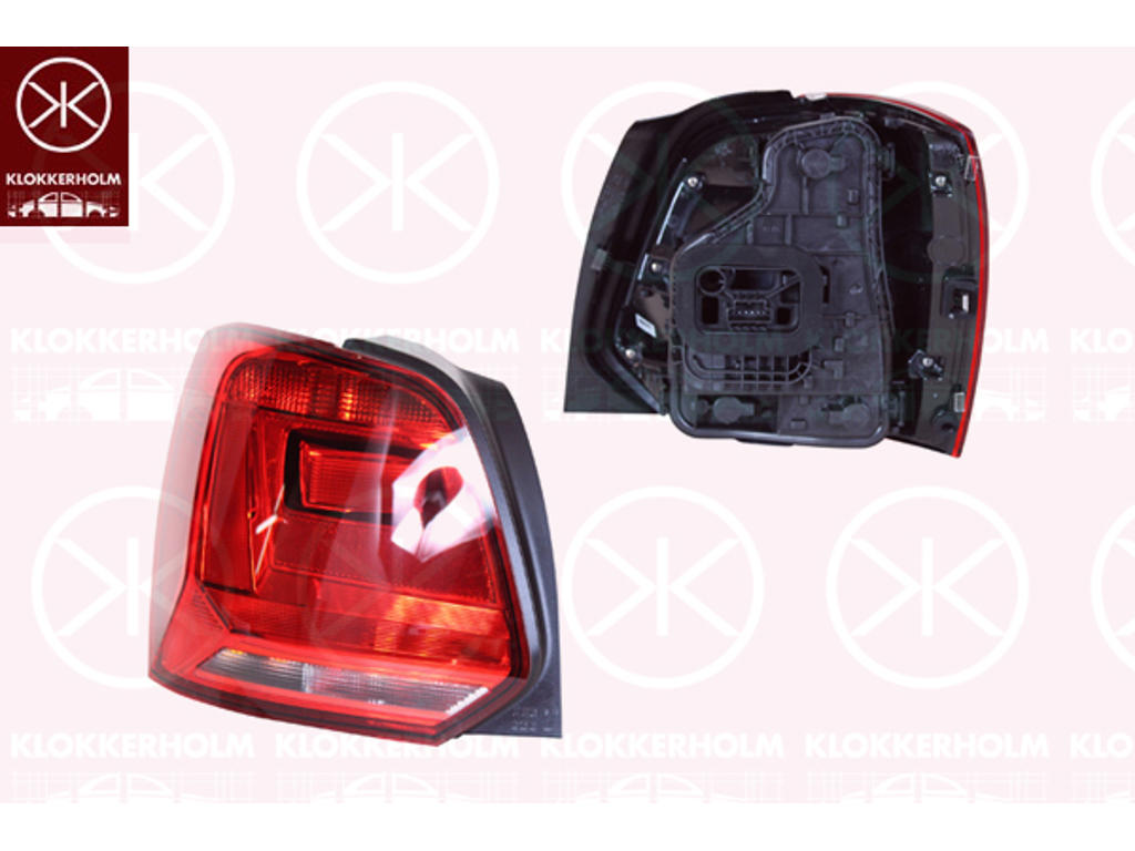 Tail Light Assembly, GTI, Left, with bulb holder, AL
