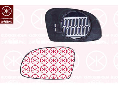 Mirror Glass, exterior mirror, Convex, Heatable, Left