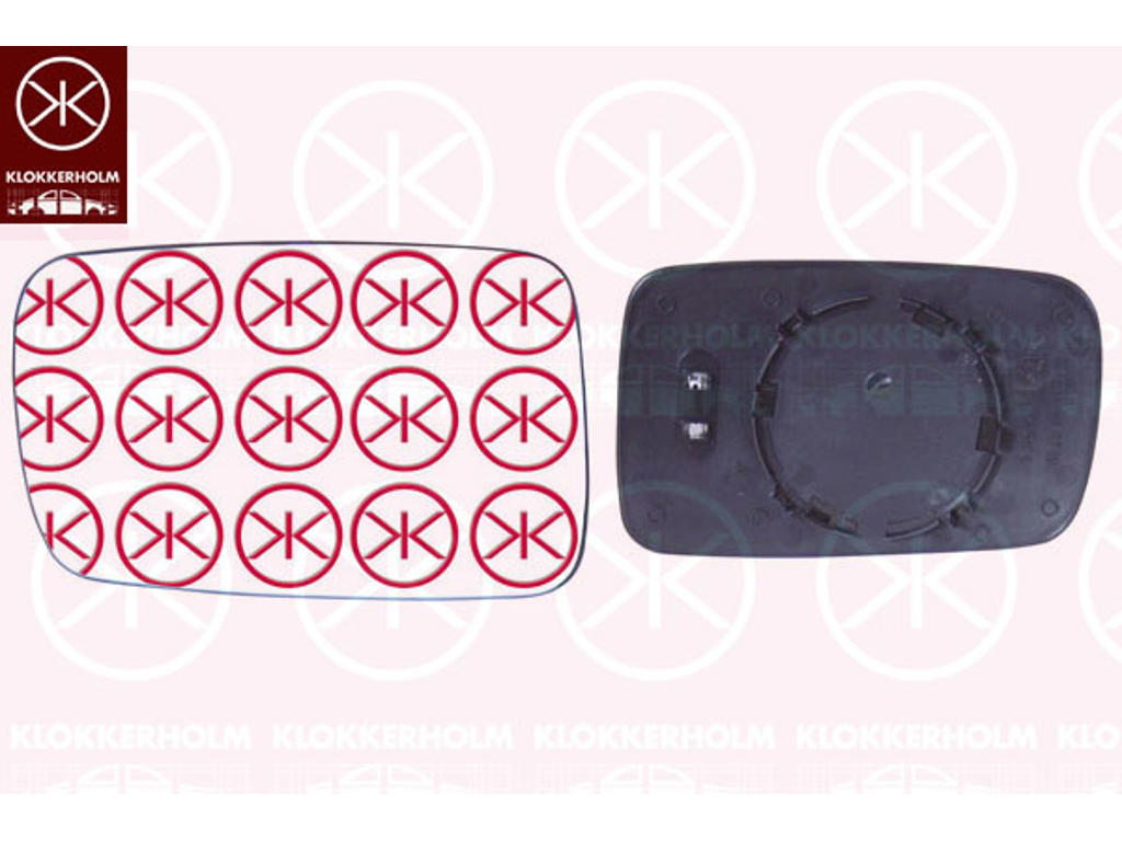 Mirror Glass, exterior mirror, Blue-tinted, Aspherical, Heatable, Left, Number of pins: 2