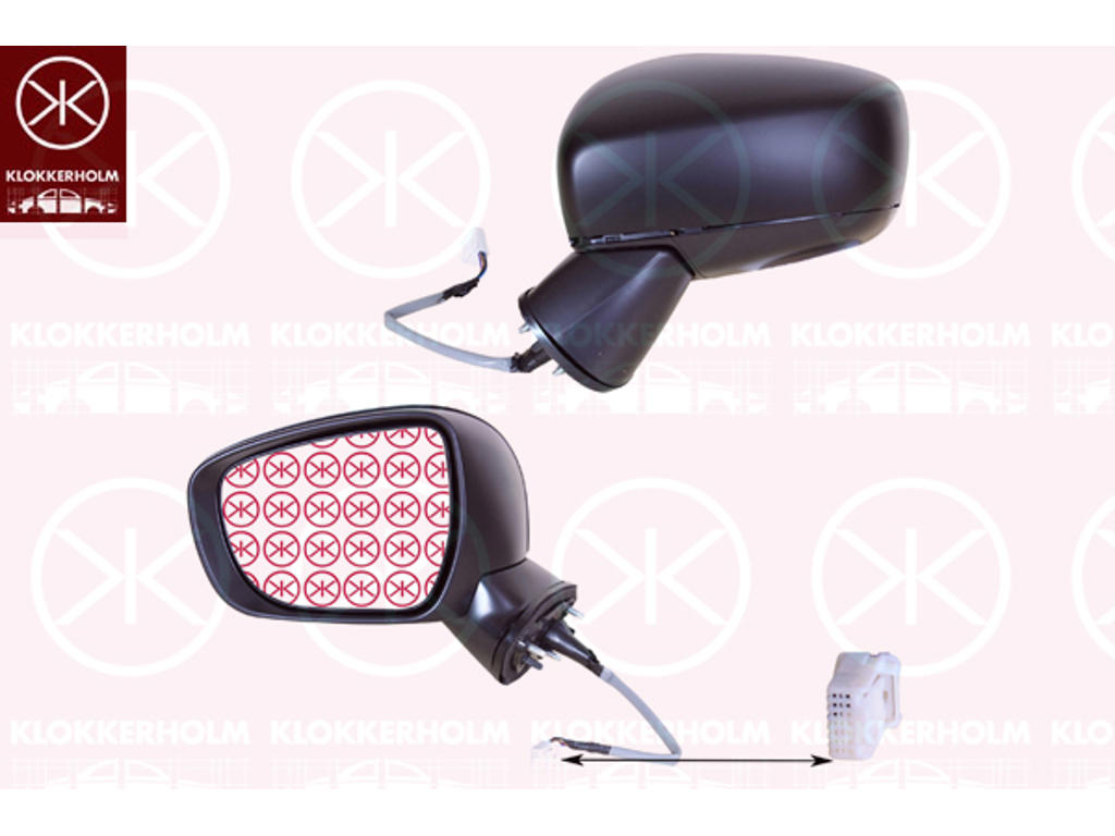 Exterior Mirror, Left, for electric mirror adjustment, Heatable, Convex