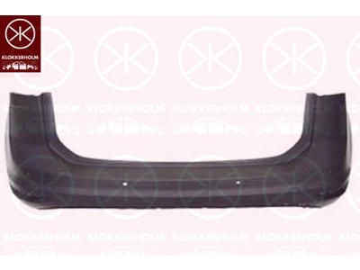 Bumper, w/primer, Rear, with hole(s) for park distance control, Number of bores: 6