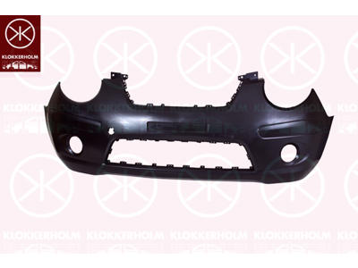 Kofanger, Standard, foran, Modelår fra: 2008, med hul/huller for tågelygter, glat, sort